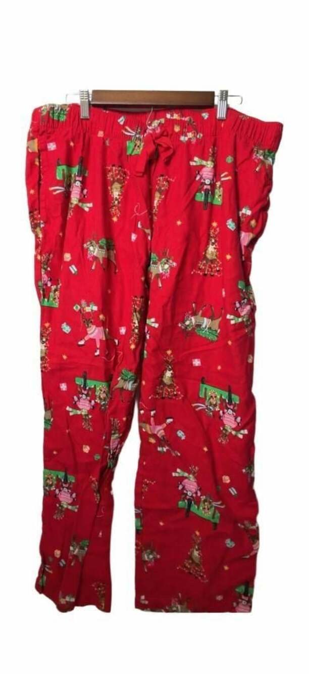 Old Navy Reindeer Print Holiday Flannel Pajama Pants XL_A0003